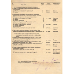 План работы архивного отдела УНКВД Владимирской области
на I квартал 1945 г.
из Ф.Р-3822. Оп.1. Д.4. Л.3. 